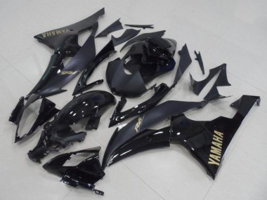 Online 2008-2016 Yamaha YZF R6 Motorcycle Fairings - Glossy Black Matte Black Gold Decals Canada