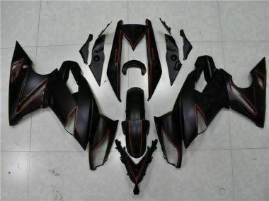 Online 2009-2011 Kawasaki EX650 Motorcycle Fairings - Matte Black Red Stripe Canada