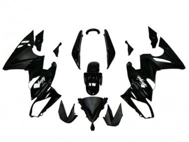 Online 2009-2011 Kawasaki EX650 Motorcycle Fairings - Glossy Black White Decal Canada