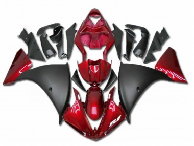Online 2009-2011 Yamaha YZF R1 Motorcycle Fairings - Red Matte Black Canada