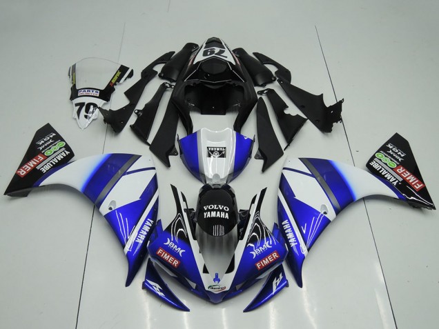 2009-2011 Yamaha YZF R1 Motorcycle Fairings - White Blue Black Sterilgarda Canada
