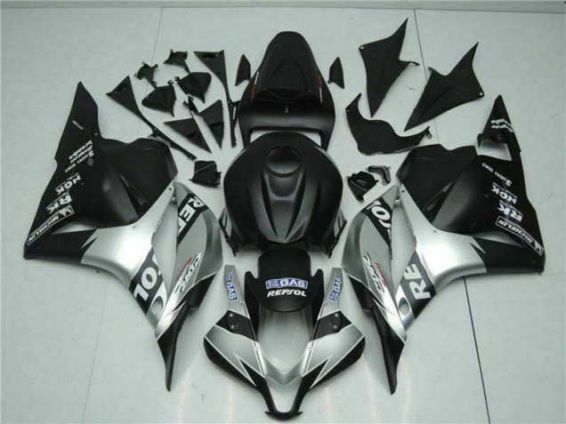 2009-2012 Honda CBR600RR Motorcycle Fairings - Silver Matte Black Repsol Canada
