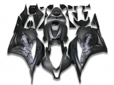 Online 2009-2012 Honda CBR600RR Motorcycle Fairings - Black Grey Skull Canada