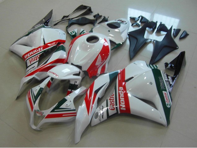 2009-2012 Honda CBR600RR Motorcycle Fairings - White Red Green Castrol Canada