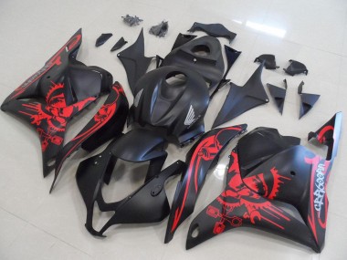 Online 2009-2012 Honda CBR600RR Motorcycle Fairings - Matte Black Red Skull Canada