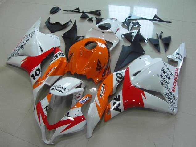 2009-2012 Honda CBR600RR Motorcycle Fairings Kit - Orange White Red Glossy Black Repsol Canada