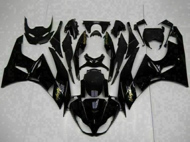 Online 2009-2012 Kawasaki ZX6R Motorcycle Fairings - Glossy Black Gold Ninja Canada