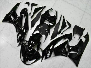 Online 2009-2012 Kawasaki ZX6R Motorcycle Fairings - Glossy Black White Ninja Canada
