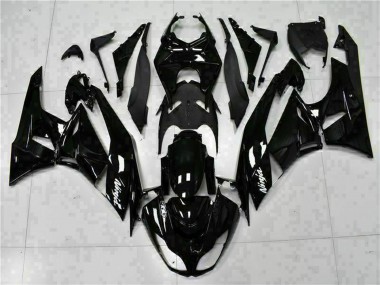 Online 2009-2012 Kawasaki ZX6R Motorcycle Fairings - Glossy Black White Ninja Canada