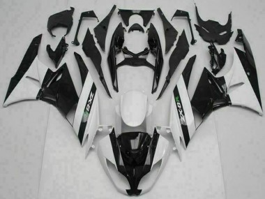 Online 2009-2012 Kawasaki ZX6R Motorcycle Fairings - Glossy Black White Canada
