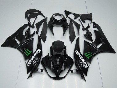 Online 2009-2012 Kawasaki ZX6R Motorcycle Fairings - Glossy Black Green Monster Canada