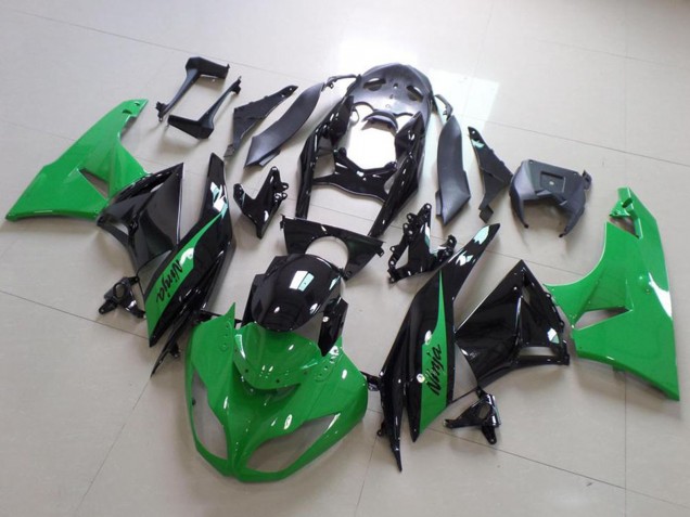 2009-2012 Kawasaki ZX6R Motorcycle Fairing - Green Glossy Black Canada