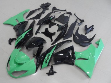 Online 2009-2012 Kawasaki ZX6R Motorcycle Fairings - Light Green Glossy Black Canada