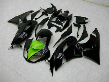 Online 2009-2012 Kawasaki ZX6R Motorcycle Fairings - Glossy Black Green Canada