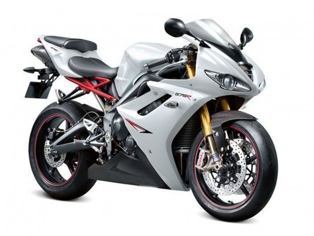 2009-2012 Triumph Daytona 675 Triple Motorcycle Fairings - Pearl White Black Canada