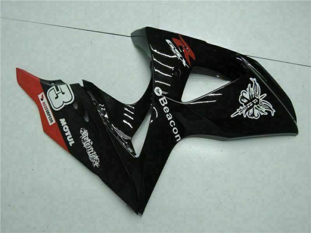 2009-2016 Suzuki GSXR 1000 Motorcycle Fairings - Glossy Black Red Beacon Motul Canada