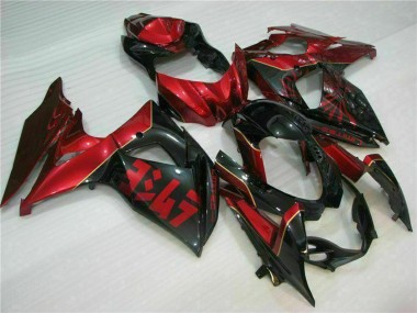 Online 2009-2016 Suzuki GSXR 1000 Motorcycle Fairings - Red Glossy Black Canada