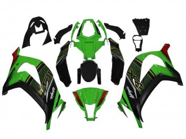 Online 2011-2015 Kawasaki ZX10R Motorcycle Fairings - Green Glossy Black Red Honeycomb Canada