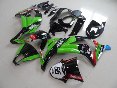 Online 2011-2015 Kawasaki ZX10R Motorcycle Fairings - Green Red Glossy Black KIPS Motocard Elf 66 Canada