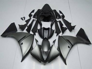 Online 2012-2014 Yamaha YZF R1 Motorcycle Fairings - Matte Grey Matte Black Canada