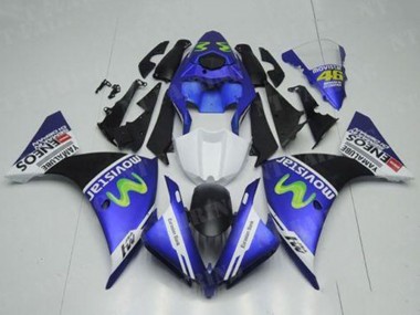 Online 2012-2014 Yamaha YZF R1 Motorcycle Fairings - Blue White Black Green MoviStar Yamalube ENEOS Canada