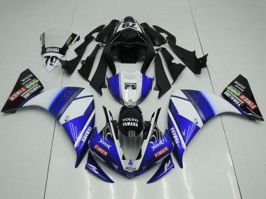 Online 2012-2014 Yamaha YZF R1 Motorcycle Fairings - White Blue Glossy Black Volvo Fimer Yamalube Canada