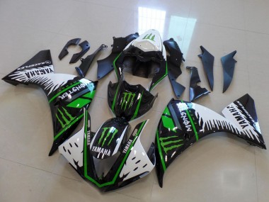 Online 2012-2014 Yamaha YZF R1 Motorcycle Fairing - White Black Green Monster Canada