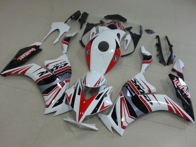 2012-2016 Honda CBR1000RR Motorcycle Fairings - White Red Silver Black One Heart Canada
