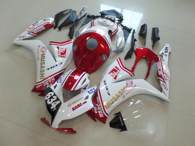 2012-2016 Honda CBR1000RR Motorcycle Fairings - White Red Musashi 634 Canada