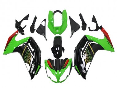 Online 2012-2016 Kawasaki EX650 Motorcycle Fairings - Green Glossy Black Red Honeycomb Canada