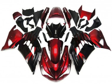 Online 2012-2024 Kawasaki ZX14R ZZR1400 Motorcycle Fairings - Red Glossy Black Canada