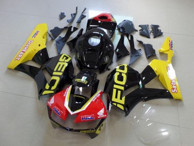 Online 2013-2023 Honda CBR600RR Motorcycle Fairings - Yellow Red Glossy Black Geico Canada