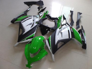 Online 2013-2018 Kawasaki ZX300R Motorcycle Fairings - White Green Matte Black Canada