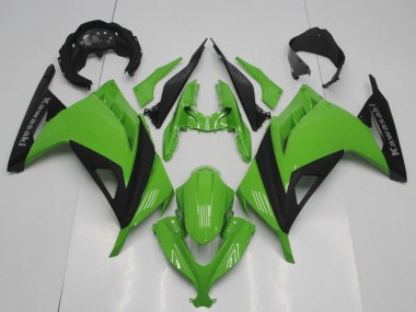 Online 2013-2018 Kawasaki ZX300R Motorcycle Fairings - Green Matte Black OEM Style Canada