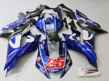Online 2017-2023 Yamaha YZF R6 Motorcycle Fairing - White Blue Green Monster MoviStar Canada