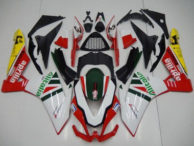 Online 2009-2015 Aprilia RSV4 1000 Motorcycle Fairings - White Red Green Yellow Black Alitalia Canada