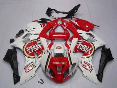 Online 2009-2014 BMW S1000RR Motorcycle Fairings - White Red Lucky Strike Canada