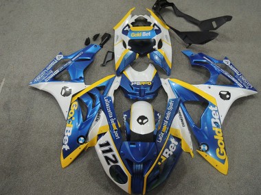 Online 2009-2014 BMW S1000RR Motorcycle Fairings - White Yellow Blue GoldBet 112 Canada