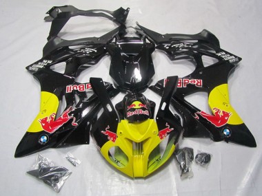 Online 2009-2014 BMW S1000RR Motorcycle Fairings - Glossy Black Yellow Red Bull Canada