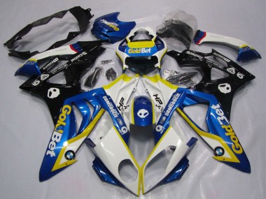 Online 2009-2014 BMW S1000RR Motorcycle Fairings - White Yellow Blue Glossy Black GoldBet HP Canada