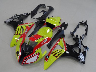Online 2009-2014 BMW S1000RR Motorcycle Fairings - Neon Yellow Red Glossy Black Monster Canada