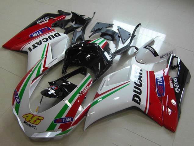 2007-2014 Ducati 1098 Motorcycle Fairings - Red White Black Green Tim 46 Canada