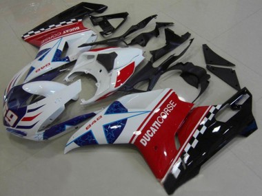 Online 2007-2014 Ducati 1098 Motorcycle Fairings - White Red Black Blue Corse 69 Canada
