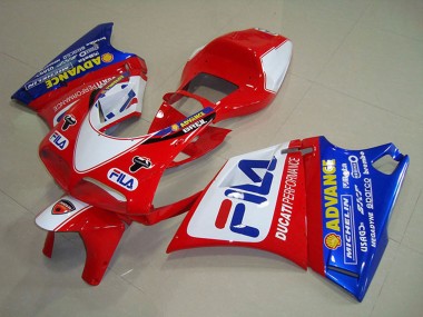 Online 1993-2005 Ducati 748 Motorcycle Fairings - White Red Blue Fila Canada