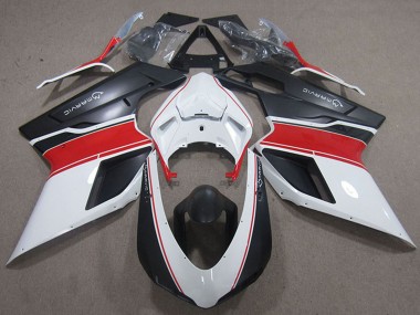 Online 2007-2014 Ducati 848 1098 1198 Motorcycle Fairings - White Red Matte Black Marvic Canada