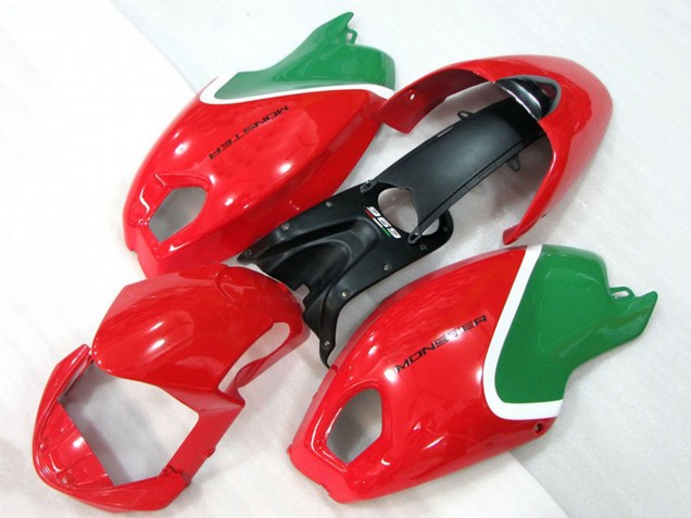 2008-2012 Ducati Monster 696 Motorcycle Fairings - Red White Green Canada