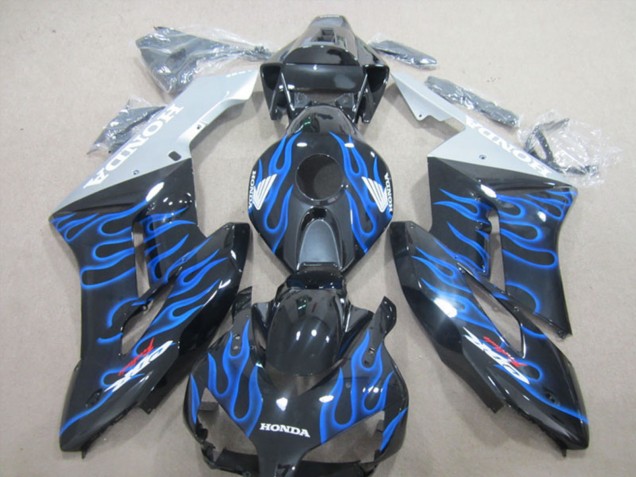 2004-2005 Honda CBR1000RR Motorcycle Fairings - Glossy Black Blue Flame Canada