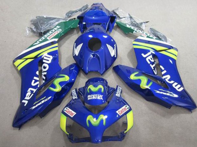 2004-2005 Honda CBR1000RR Motorcycle Fairings - Blue Green Yellow MoviStar Castrol Canada