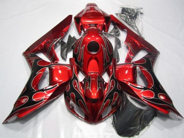 Online 2006-2007 Honda CBR1000RR Motorcycle Fairing - Red Glossy Black Flame Canada