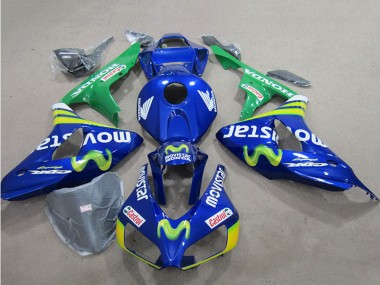 Online 2006-2007 Honda CBR1000RR Motorcycle Fairings - Blue Green Yellow MoviStar Castrol Canada